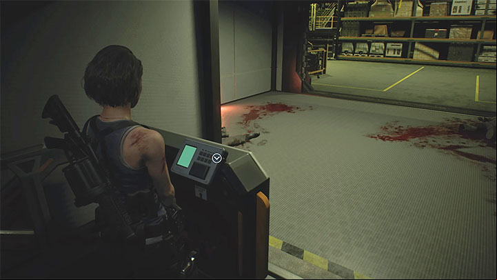 Head straight for the elevator - Resident Evil 3: Warehouse fuses puzzle - Puzzle Solutions - Resident Evil 3 Guide
