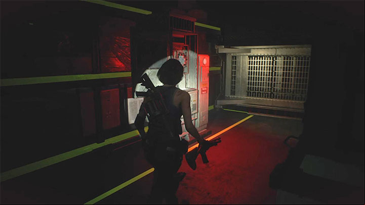 After descending the ladder, equip heavy-duty weapons, as Jill will be attacked by a Hunter - Resident Evil 3: Warehouse fuses puzzle - Puzzle Solutions - Resident Evil 3 Guide