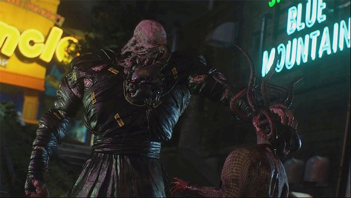 Nemesis can infect regular zombies - these enemies will have parasites on their heads - Resident Evil 3: Nemesis - the main boss, enemy - Basics - Resident Evil 3 Guide