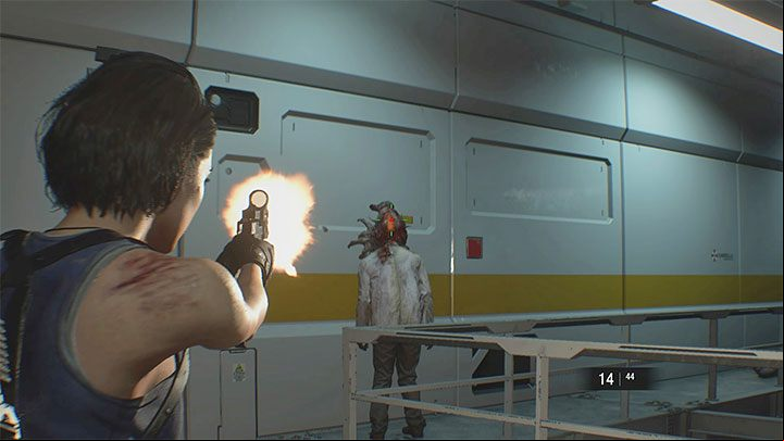 Zombies with parasites attached to their heads can be encountered in later stages of the game - Resident Evil 3: Starting Tips - Basics - Resident Evil 3 Guide