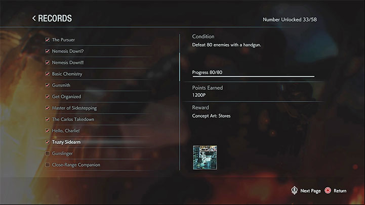 The first bonus category is Records - Resident Evil 3: Bonuses - how to unlock? - FAQ - Resident Evil 3 Guide