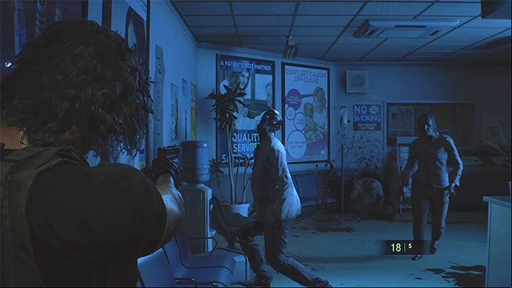 You start your exploration of the Hospital in the Makeshift Sickroom where the infected, unconscious Jill lies on the bed - Resident Evil 3: Hospital - Carlos walkthrough - Story walkthrough - Resident Evil 3 Guide