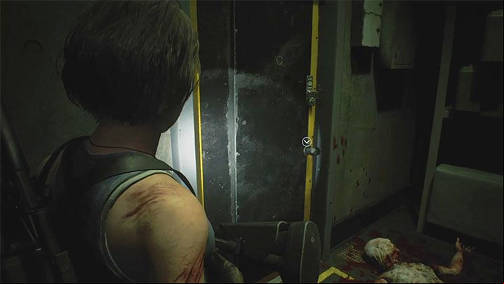 Turn 180 degrees, return to the ladder and re-enter the room where the three zombies were - Resident Evil 3: Underground Storage walkthrough - Story walkthrough - Resident Evil 3 Guide