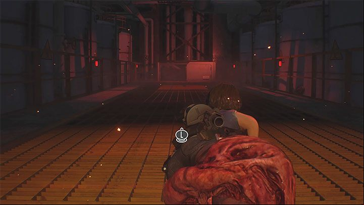 The next scene is partially interactive - you just have to crawl forward, that is, use the left analog knob (tilt it upwards) - Resident Evil 3: Final duel with Nemesis walkthrough - Story walkthrough - Resident Evil 3 Guide
