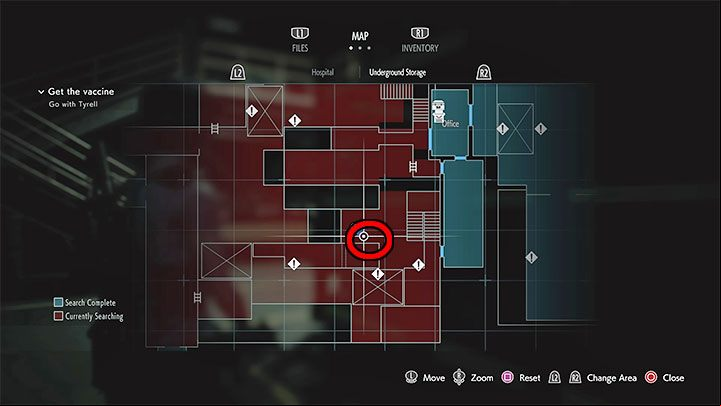 The figurine is found in a large magazine of the Underground Storage, where we solved the three fuses puzzle - Resident Evil 3: Underground Storage secrets, collectibles - Collectibles and secrets - Resident Evil 3 Guide