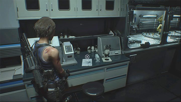 The document is in Lab 1 at Level 2F of NEST 2 - Resident Evil 3: NEST 2 secrets, collectibles - Collectibles and secrets - Resident Evil 3 Guide