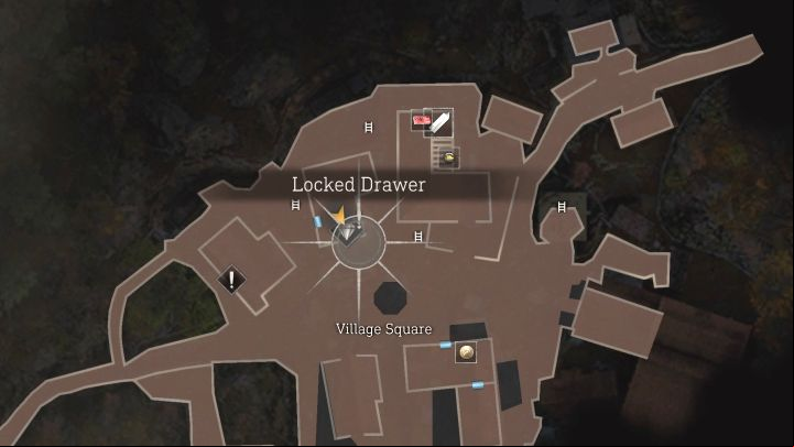 Interactive Map: Village Locked Drawer #1 - Village Square - Resident Evil 4 Remake: Locked Drawers map - Village - Secrets - Resident Evil 4 Remake Guide