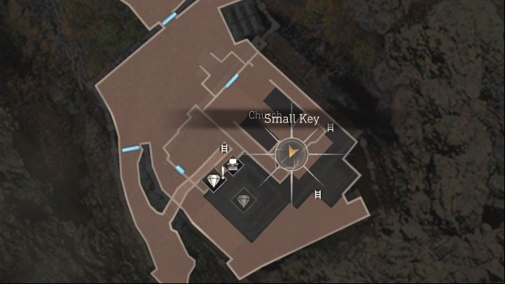 Interactive Map: Village Small Key #5 - Church - Resident Evil 4 Remake: Small Keys map - Village - Secrets - Resident Evil 4 Remake Guide