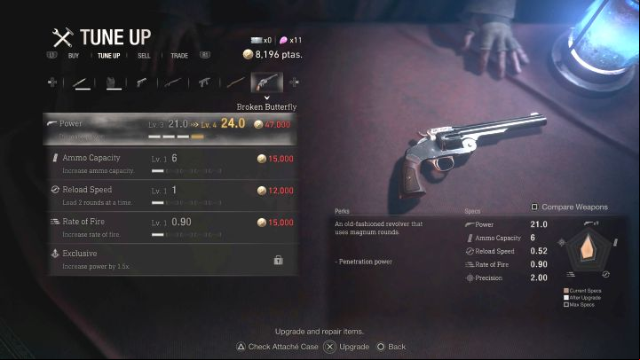 Both magnum models have good starting stats, but they are worth further upgrading - Resident Evil 4 Remake: How to get a magnum revolver? - Equipment - Resident Evil 4 Remake Guide