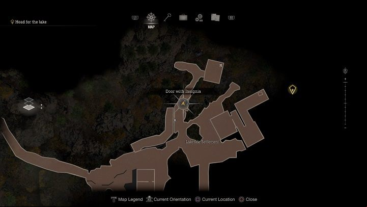 There, you will find a Door with Insignia - a closed door, which you may have already come across in Chapter 1 - Resident Evil 4 Remake: Clockwork Castellans - Secrets - Resident Evil 4 Remake Guide