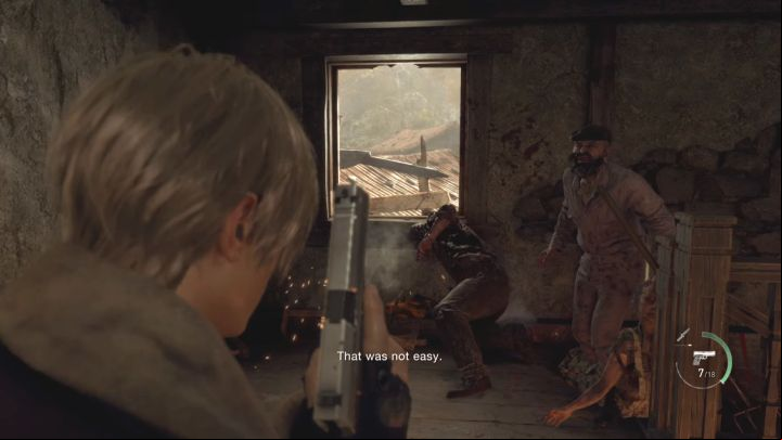 Killing Chainsaw Man during the Village Square encounter is not mandatory, as the battle can end after you have dealt enough damage to the boss and villagers - Resident Evil 4 Remake: Chainsaw Man Boss - Bosses - Resident Evil 4 Remake Guide