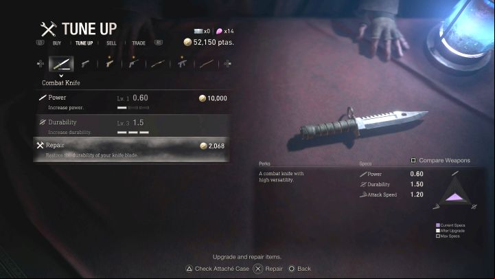 Combat Knife can be repaired - Resident Evil 4 Remake: How to repair the Combat Knife? - Equipment - Resident Evil 4 Remake Guide