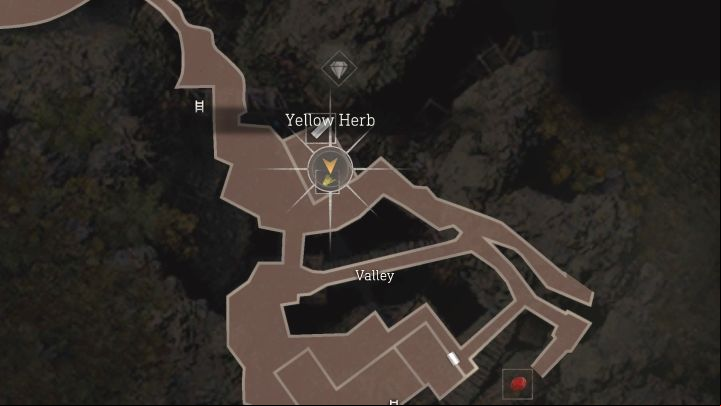 Yellow Herb is in the northern building in the Valley, the one that made defending from villagers a lot easier - Resident Evil 4 Remake: Yellow Herb map - Village - Secrets - Resident Evil 4 Remake Guide