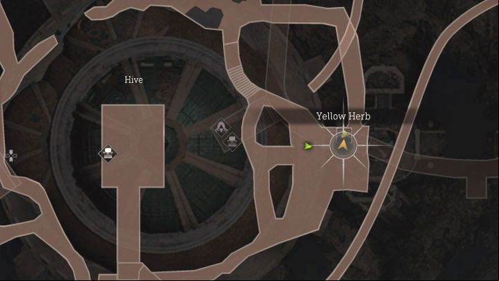 This Herb is found in the eastern part of Hive, a location visited with Luis in Chapter 11 - Resident Evil 4 Remake: Yellow Herb map - Castle - Secrets - Resident Evil 4 Remake Guide