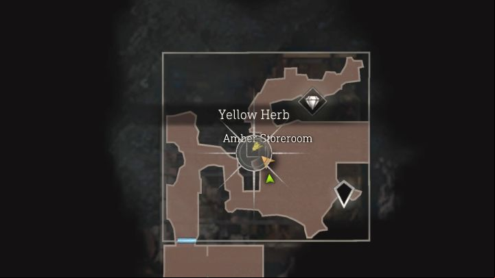 This Herb is in the Amber Storeroom area, first visited in Chapter 14 - Resident Evil 4 Remake: Yellow Herb map - Island - Secrets - Resident Evil 4 Remake Guide