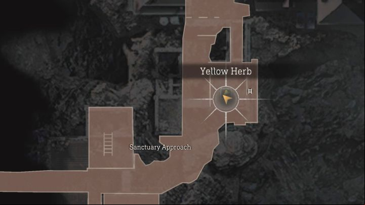The Yellow Herb is in the eastern part of Sanctuary Approach - Resident Evil 4 Remake: Yellow Herb map - Island - Secrets - Resident Evil 4 Remake Guide