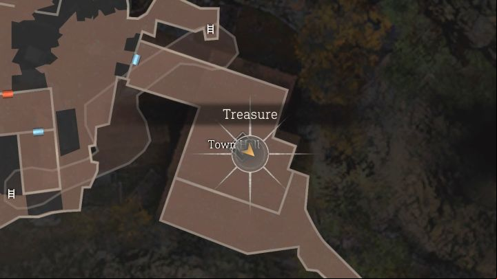 Look inside the Town hall, the building neighboring the Village Square - Resident Evil 4 Remake: Files map - Village - Secrets - Resident Evil 4 Remake Guide