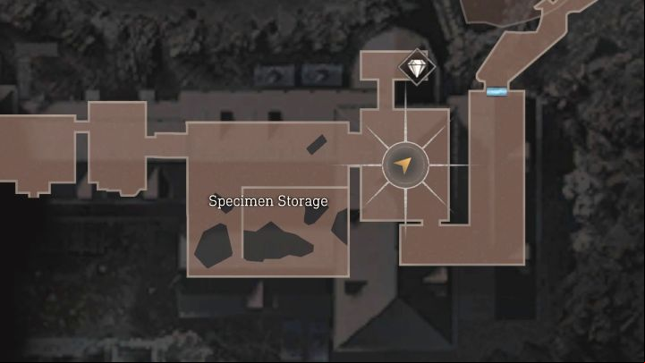This document is on a desk next to Specimen Storage, which is accessed from the Cliffside Ruins side - Resident Evil 4 Remake: Files map - Island - Secrets - Resident Evil 4 Remake Guide