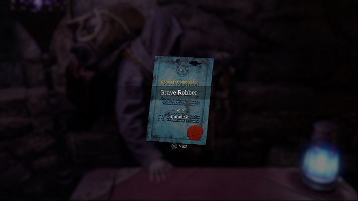 As a reward, you will receive two spinels - Resident Evil 4 Remake: Grave Robber - Requests - Resident Evil 4 Remake Guide