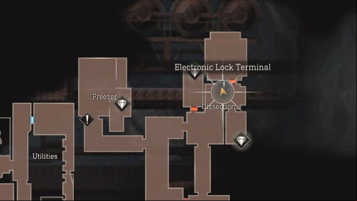 In chapter 13, Leon will explore the facility to obtain the Keycard - Resident Evil 4 Remake: Electronic Lock Terminal puzzle in Dissection - Puzzle solutions - Resident Evil 4 Remake Guide