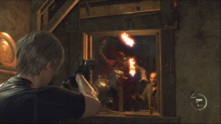If possible, stop villagers ing through broken shutters - firearms can knock them backward and make it difficult for them to get inside - Resident Evil 4 Remake: How to defend in the house with Luis? - Combat - Resident Evil 4 Remake Guide
