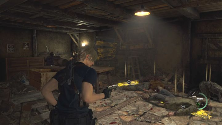 You must defend until new yellow Wooden Planks (dropped by enemies) appear - Resident Evil 4 Remake: How to defend in the house with Luis? - Combat - Resident Evil 4 Remake Guide