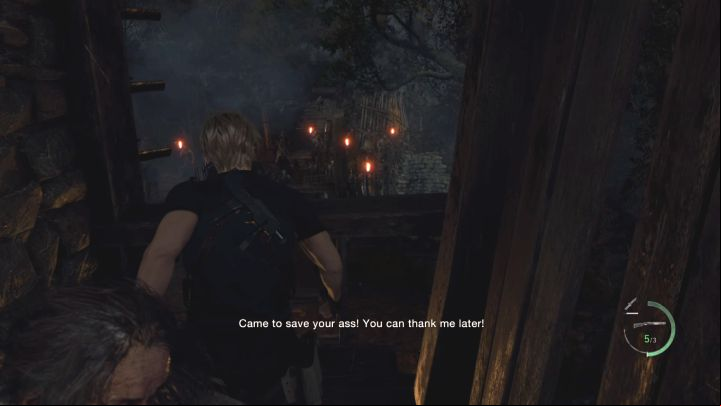 The second ladder is on the balcony on the right - Resident Evil 4 Remake: How to defend in the house with Luis? - Combat - Resident Evil 4 Remake Guide