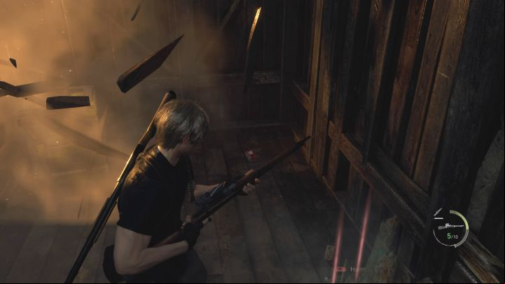 To fight this monstrosity, you're going to need supplies - you can find them in huts around the arena, we recommend getting them right at the beginning of the fight - Resident Evil 4 Remake: How to defeat El Gigante boss? - Bosses - Resident Evil 4 Remake Guide