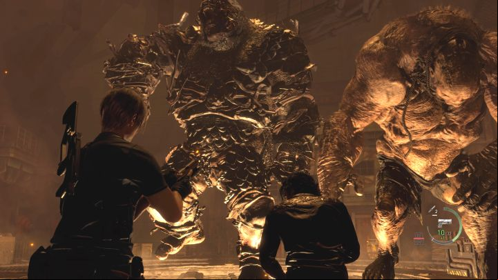 Removing the grate will trigger the fight - Resident Evil 4 Remake: How to defeat the Dos Gigantes bosses? - Bosses - Resident Evil 4 Remake Guide
