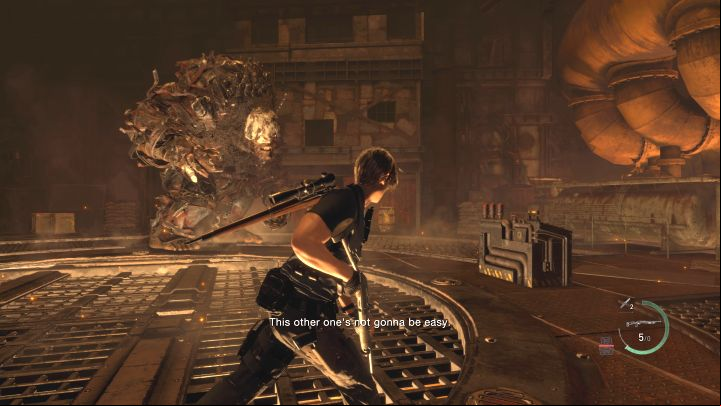 You still have to deal with the second, armored El Gigante - Resident Evil 4 Remake: How to defeat the Dos Gigantes bosses? - Bosses - Resident Evil 4 Remake Guide