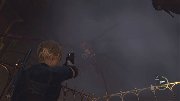 After Ramon moves away, switch to a ranged attack weapon and fire at the boss every time he exposes himself - Resident Evil 4 Remake: How to defeat boss Ramon Salazar? - Bosses - Resident Evil 4 Remake Guide
