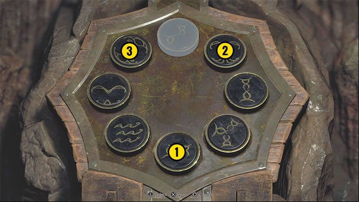 Return to the Dais and press the correct buttons (in any order) - Resident Evil 4 Remake: Acquiring the Church Key puzzle (Chapter 4). - Puzzle solutions - Resident Evil 4 Remake Guide