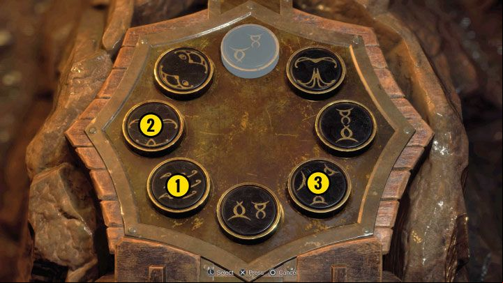 Return to the Dais and press the correct buttons (in any order) - Resident Evil 4 Remake: Acquiring the Church Key puzzle (Chapter 4). - Puzzle solutions - Resident Evil 4 Remake Guide