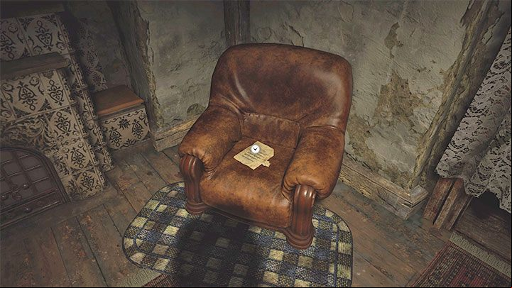 The note lies on a chair in the first room of Luiza's house - Resident Evil Village: Village, 1 visit - Files, list - Files - Resident Evil Village Guide
