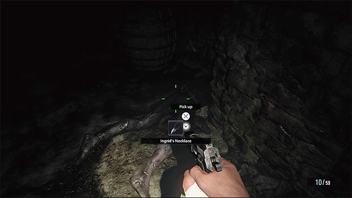 You will find the necklace by the corpse in the castle's basement, specifically in the Chamber of Solace, where a fight against monsters occurs - Resident Evil Village: Castle Dimitrescu - Treasures, list of all - Treasures - Resident Evil Village Guide