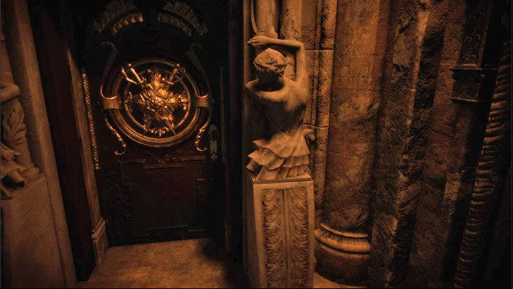 The bars won't open right away, and while waiting for the age to unlock, you must again make sure Lady Dimitrescu doesn't get too close to the main protagonist - Resident Evil Village: Castles Courtyard - walkthrough - Dimitrescu Castle - Resident Evil Village Guide