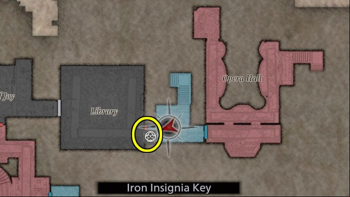 You must now move towards the Library adjacent to the Opera Hall - Resident Evil Village: Castles Courtyard - walkthrough - Dimitrescu Castle - Resident Evil Village Guide