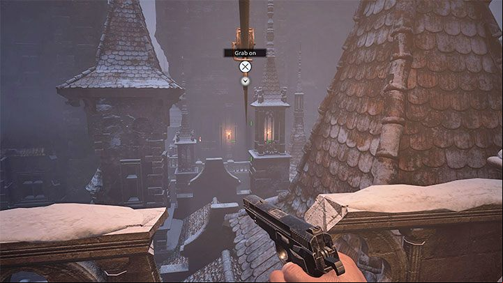 Ultimately, you have to get to the opposite end of the roof - Resident Evil Village: Castles Courtyard - walkthrough - Dimitrescu Castle - Resident Evil Village Guide