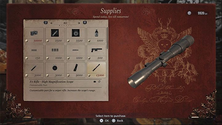 The best items available after returning to the village from Dimitrescu' - Resident Evil Village: Duke - Merchant - Basics - Resident Evil Village Guide