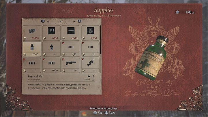 The third method is to buy medicine at the Duke's - Resident Evil Village: Wounds - how to heal? - FAQ - Resident Evil Village Guide