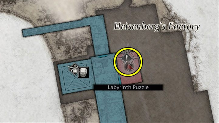 You can find the fourth mock-up puzzle while exploring Heisenberg's Factory at the end of the game - Resident Evil Village: The Labyrinth Puzzle solution - Puzzle solutions - Resident Evil Village Guide