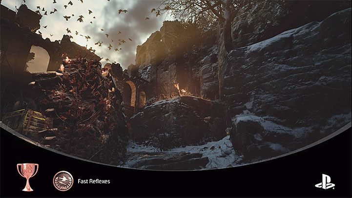 Have your Knife ready and press the attack button just before the arrow hits Ethan - Resident Evil Village: Trophies/Achievements list - Appendix - Resident Evil Village Guide