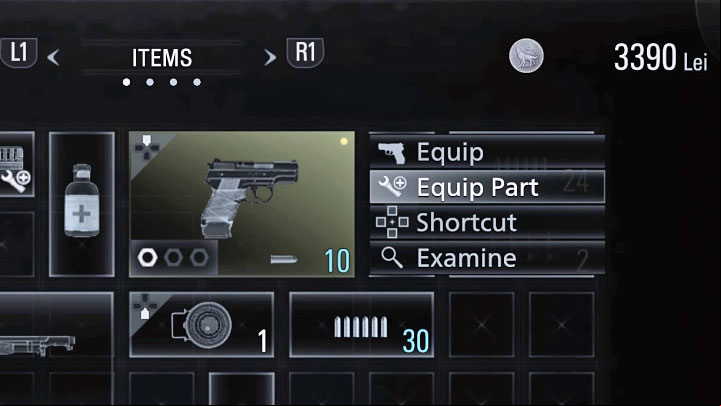 After getting each modification, open your inventory, select the weapon it matches, and select Equip Part to install it - Resident Evil Village: Trophies/Achievements list - Appendix - Resident Evil Village Guide