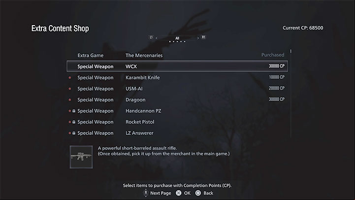 Extra tip - In addition to purchasing Infinite Ammo, you should also be interested in the option to purchase new weapons in the Extra Content Shop - Resident Evil Village: Cheats - are they available? - Appendix - Resident Evil Village Guide