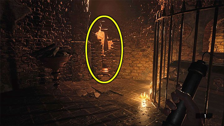 In the new room, there is a Crumbling Wall (marked with an icon on the map) - Resident Evil Village: Silver Ring and Azure Eye - how to find and combine them? - FAQ - Resident Evil Village Guide
