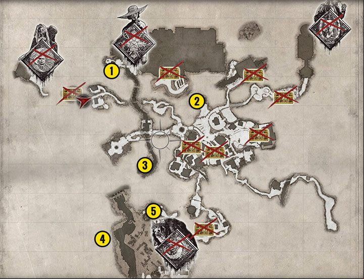 "Common" fishes can also be found and killed by visiting the fishing spots marked on the map above - Resident Evil Village: Finest Fish ingredient - how to get it? - FAQ - Resident Evil Village Guide