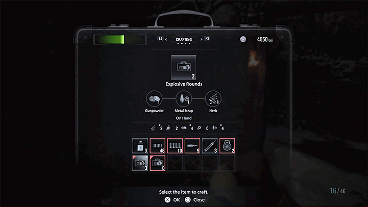 Crafting is available from the beginning of the game, but you cannot use 100% of its options right away - Resident Evil Village: Crafting - Basics - Resident Evil Village Guide