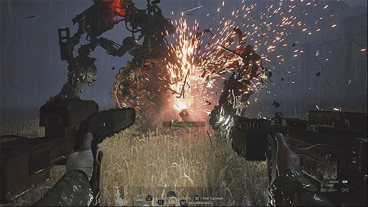 Target the red areas on the boss's armor - these are his weak points - Resident Evil Village: Mutated Heisenberg - boss, how to beat? - Resident Evil Village Guide