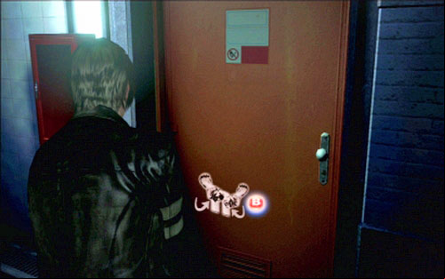 Keep moving forwards until you get to the back door to the kitchen - Chapter 1 - The Campus | Leons campaign - Leons campaign - Resident Evil 6 Game Guide