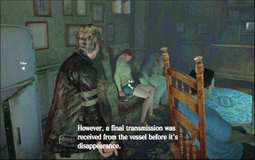 In order to open it, you have to take a key from the woman sitting in the room - Chapter 1 - City Streets | Leons campaign - Leons campaign - Resident Evil 6 Game Guide